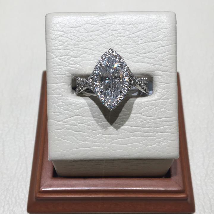Custom Marquise Diamond Engagement Ring by Schwanke-Kasten Jewelers