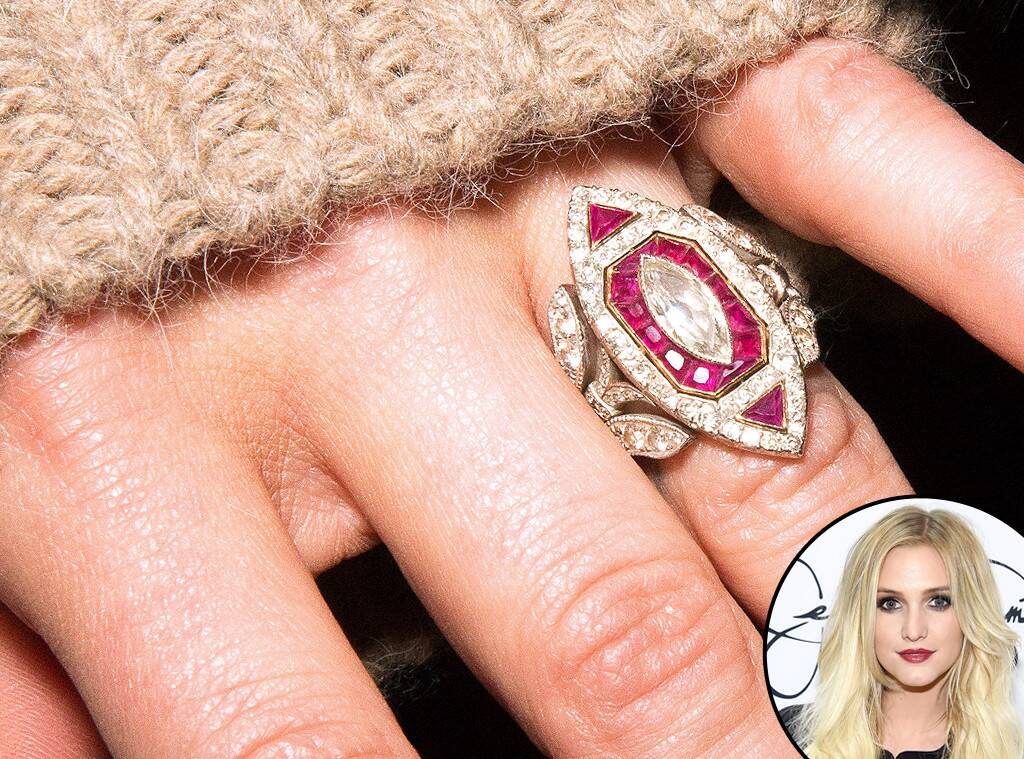 Ashlee Simpson Marquise Diamond Engagement Ring
